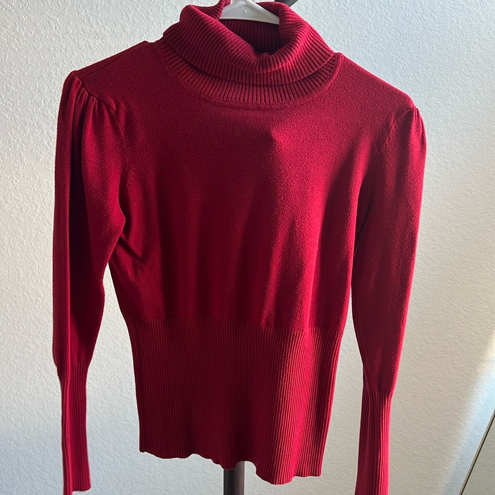 Turtleneck sweater red wine